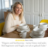 Kristall 48 delar porslin servisset TESTVINNARE Klart porslin servis set Skålar och tallrikar Middagsservice för 12 Pure Living servis set i vitt