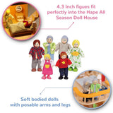 Hape Doll Family Prisbelönt dockfamiljset Unikt dockhus i trä Fantastisk lek 6 dockfamiljemedlemmar Naty Shop Dolls