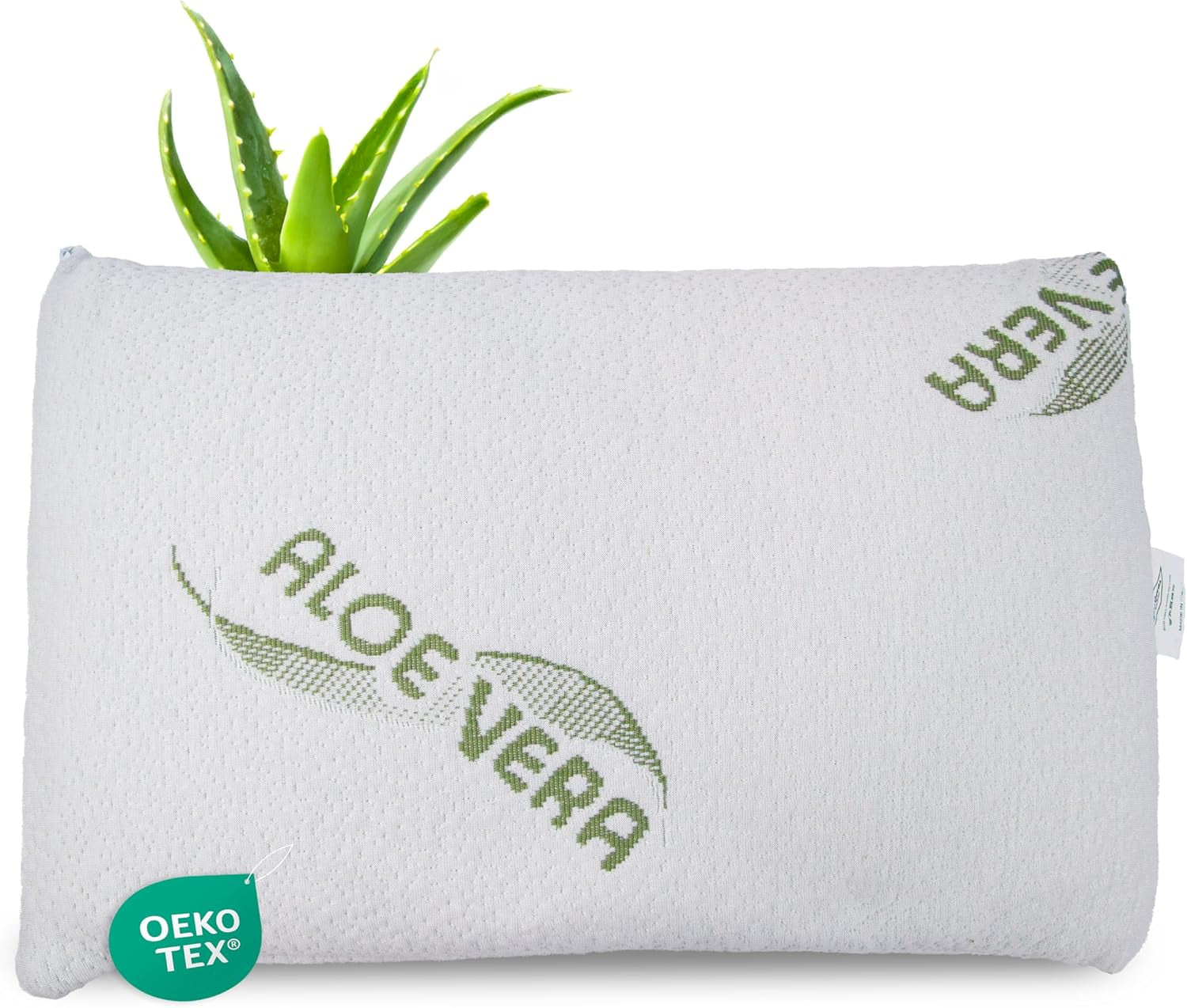 Maxxgoods ortopedisk kudde Visco Gel Foam Nackstödskudde med Aloe Vera skyddande överdrag och 100 % bomull Inneröverdrag - Kudde för mage, rygg och sidosömmar (42 cm x 70 cm x 12 cm) Naty Shop cervikala ortopediska kuddar 50 x 30 x