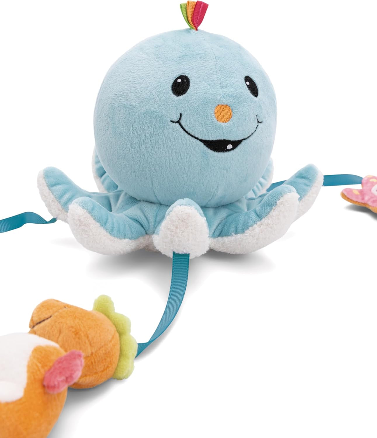 Octilly badleksak 18x14cm inkl. 3 figurer i presentförpackning 23,5x17x13,5cm blå - leksak med greppelement - badleksak för barn för att fånga och leka Baby Toys Naty Shop