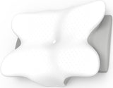 Ergonomisk halskudde med minnesskum med avtagbart tvättbart överdrag för ortopedisk sömn, nacksmärta och buksmärtor (55X35X13Cm) Naty Shop Cervikal ortopediska kuddar Grå Standardstorlek 55X35X13/10Cm