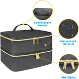 Nail Lacquer Organizer Tasche, Doppelschicht Nail Lacquer Förvaringsbox, Organizer Koffer Für Nageldesign Kosmetiktasche Für 30 Flaschen Neonail Base(15Ml-0,5 Fl.Oz) & 1 Nagellampa(Schwarz)
