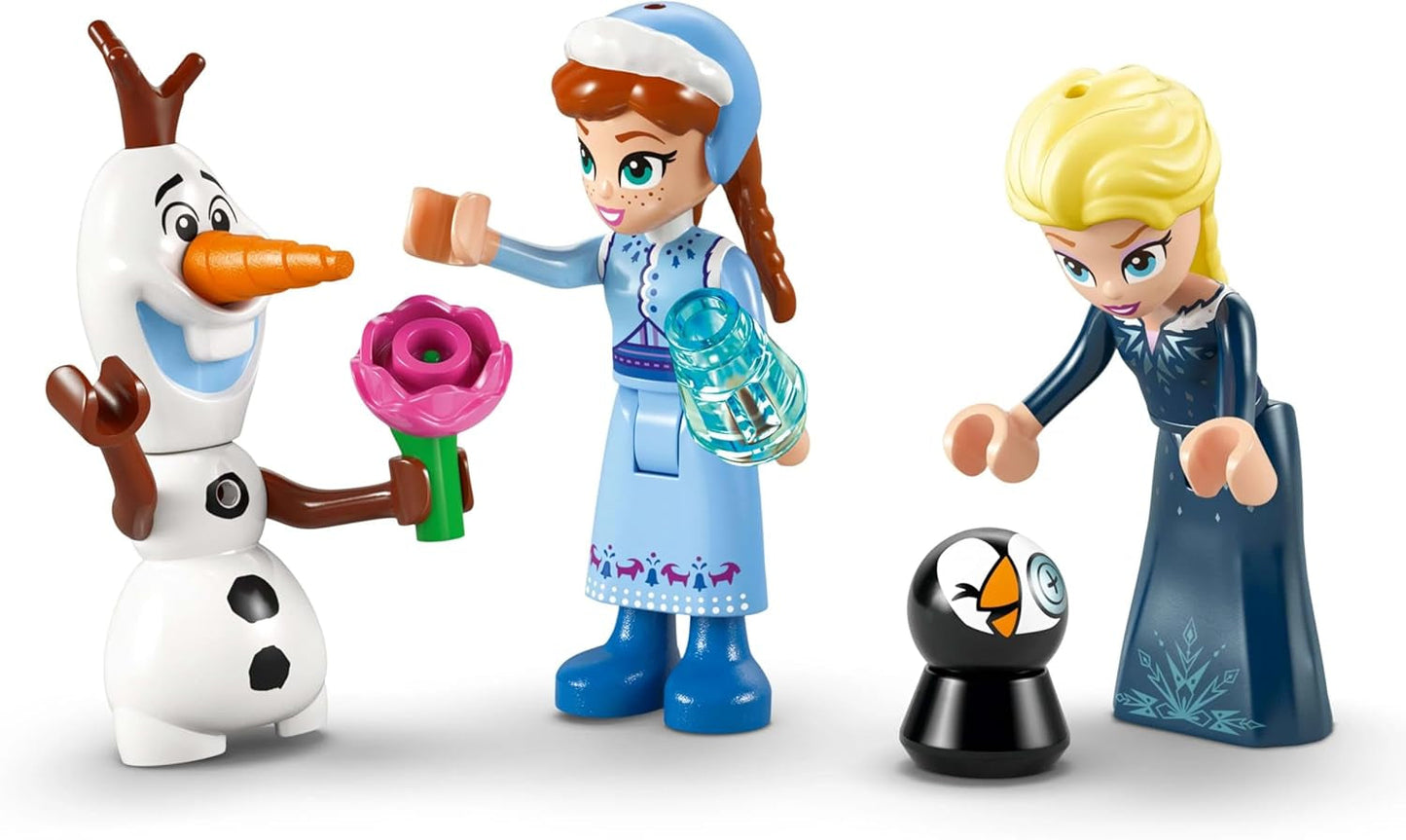 LEGO Ç€ Disney Frozen Arendelle Castle, Prinsessleksak med ELSA, Anna och Olaf minidockor och en pingvinfigur, Fantasy-lekset, present till 5-åriga flickor 43265 Byggset Besuche den LEGO-Store