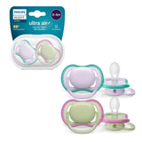 Philips AVENT ultra air-nappar - Lätta och andningsbara nappar för spädbarn i åldern 0-6 månader, BPA-fria, med bärväska som sterilisator, 2-pack, modell SCF085/24