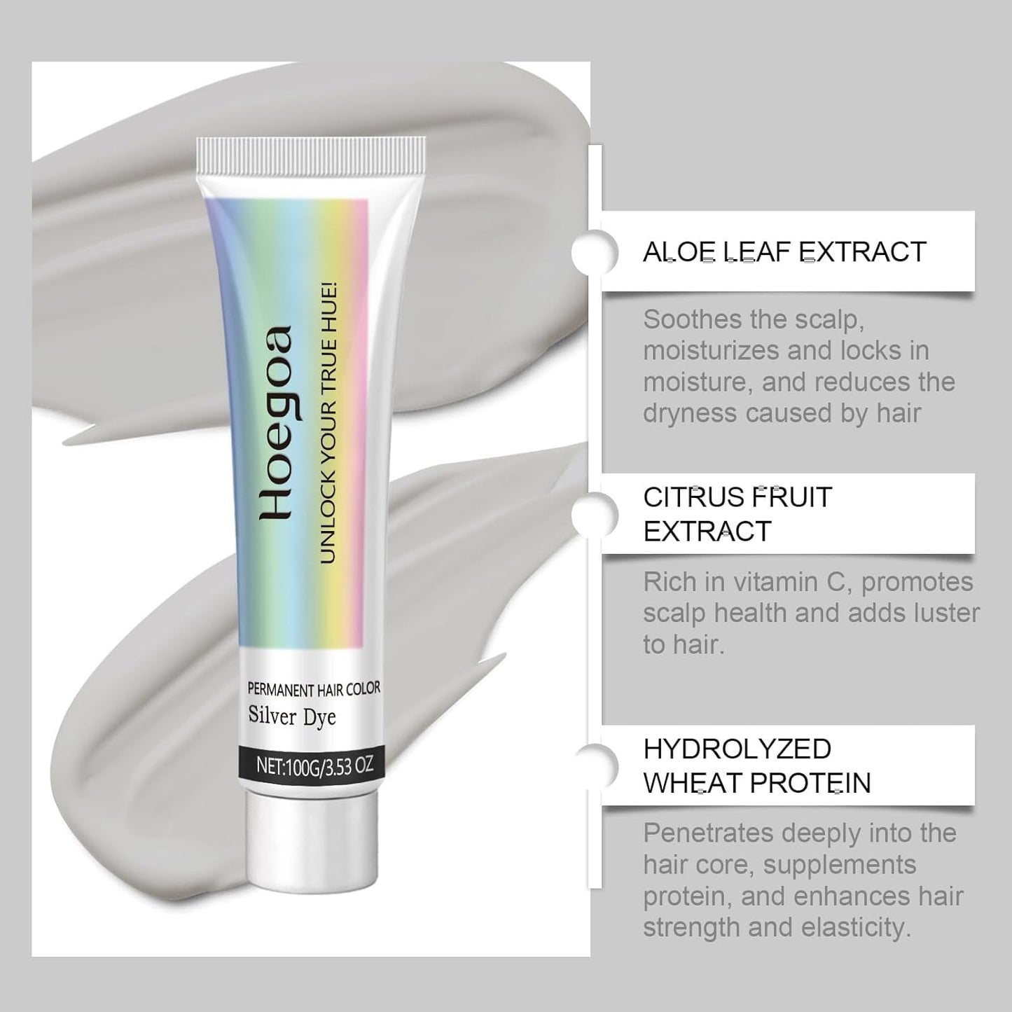 2-i-1 Natural Essence Extract Silver Hårfärgning, Detroit Rain Silver Hårfärgning, Metallic Silver Hårfärgning, Silver Hårfärgning För mörkt hår, Silver Hårfärgning, Permanent Hårfärgning (1 st) Naty Shop Hårfärgning