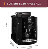 KRUPS Arabica Picto automatisk espressomaskin, kompakt design, lätt att använda, intuitivt justerbar vridreglage, mjölkskummare, 2-koppsfunktion, espressomaskin, svart, EA810870