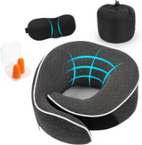KILDOWS Flygplansnackkudde, Memory Foam Resekudde, Flygplansresekudde med ögonmask och öronproppar, Ortopedisk nackkudde, Perfekt för luft, bil, tågresor Ortopediska livmoderkuddar Naty Shop Standardtitel