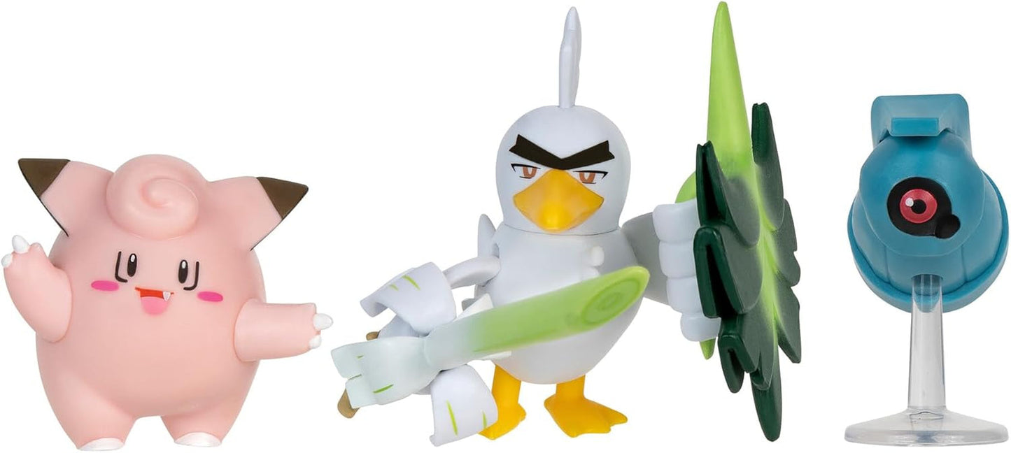 Pokémon PKW3057 Battle Figure Set-Piepi, Tanhel, Lauchzelot Actionfigurer Naty Shop