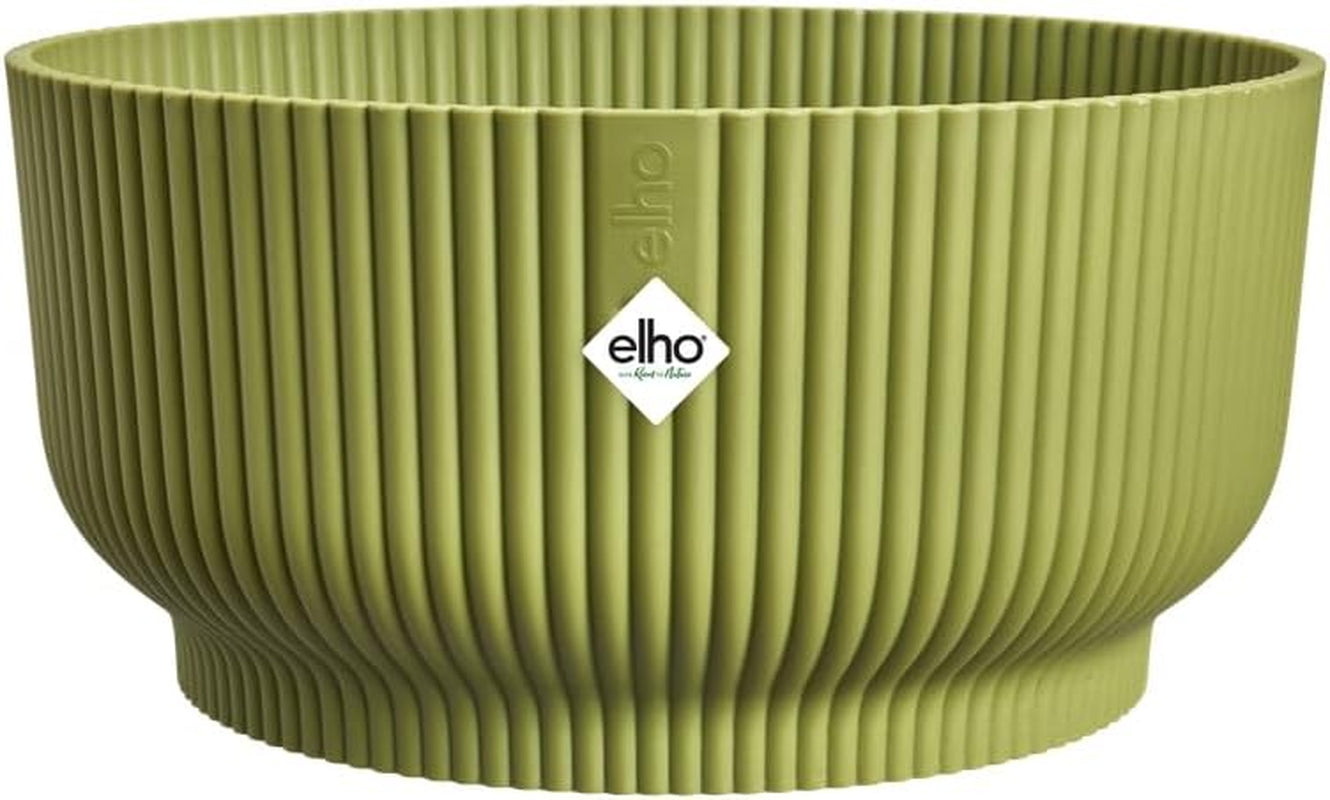elho Vibes Fold Bowl 25 - Blomkrukor inomhus - 100% återvunnen plast - Ø 24,9 x H 12,1 cm - Grön/Ferngrün