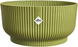 elho Vibes Fold Bowl 25 - Blomkrukor inomhus - 100% återvunnen plast - Ø 24,9 x H 12,1 cm - Grön/Ferngrün