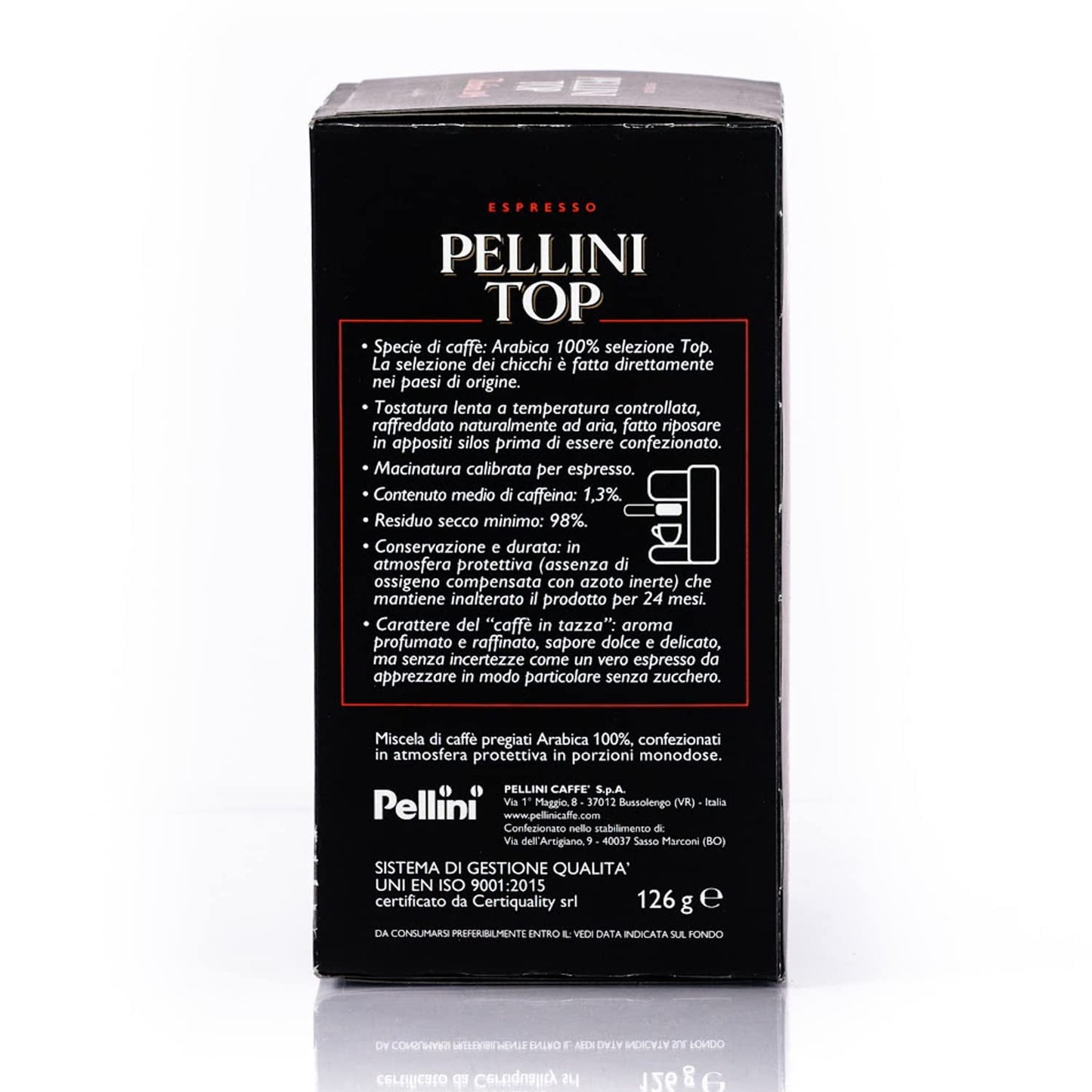 Pellini Caffè, Espresso Pellini Topp 100% Arabica - 6 förpackningar med 18 pads (6x126 g, totalt 108 pads)