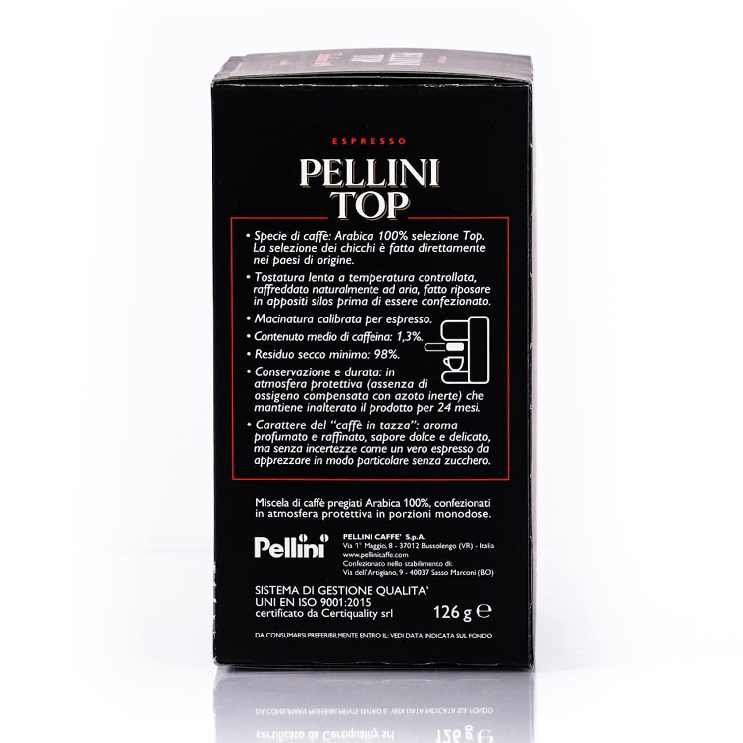Pellini Caffè, Espresso Pellini Topp 100% Arabica - 6 förpackningar med 18 pads (6x126 g, totalt 108 pads)