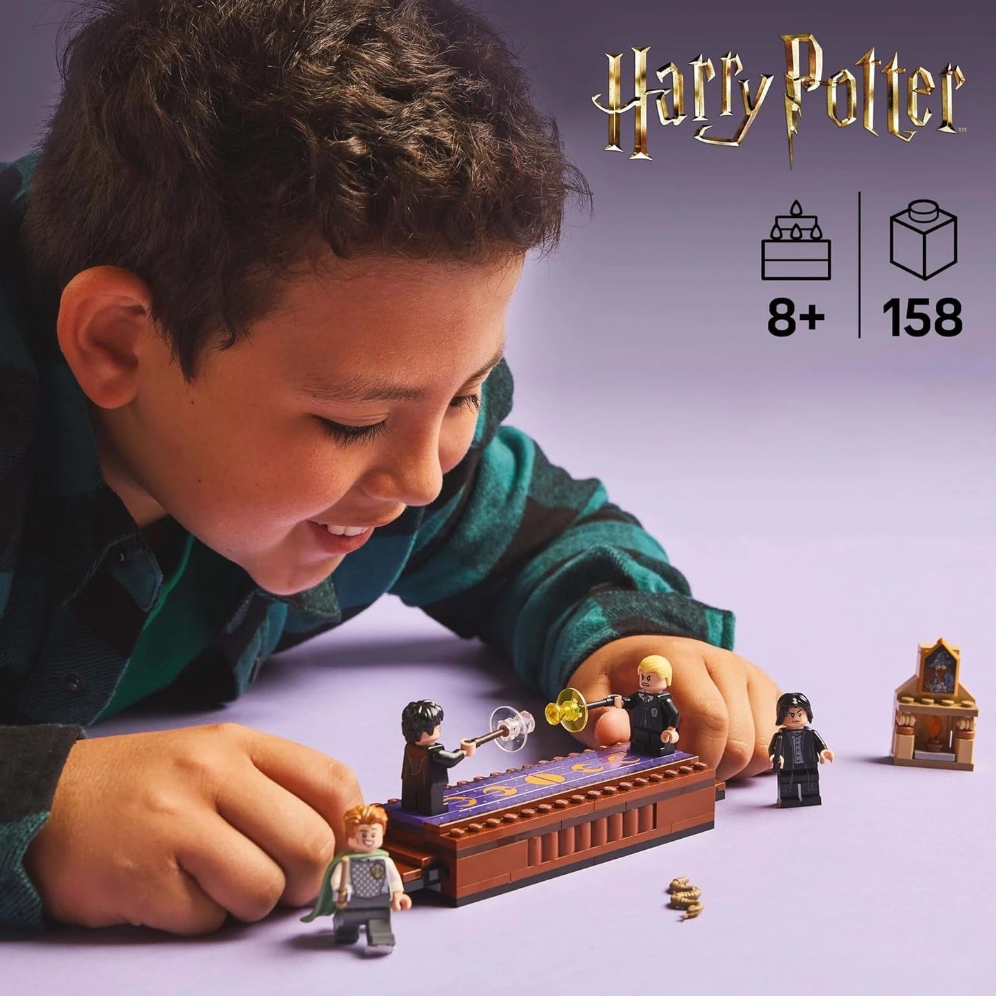 LEGO Harry Potter Hogwarts Castle: Duellklubbbyggnadsset med 4 minifigurer inkl. Draco Malfoy, Gilderoy Lockhart & Severus Snape, set Med funktion För pojkar och flickor i åldern 8+ 76441 Byggset Besuche den LEGO-Store