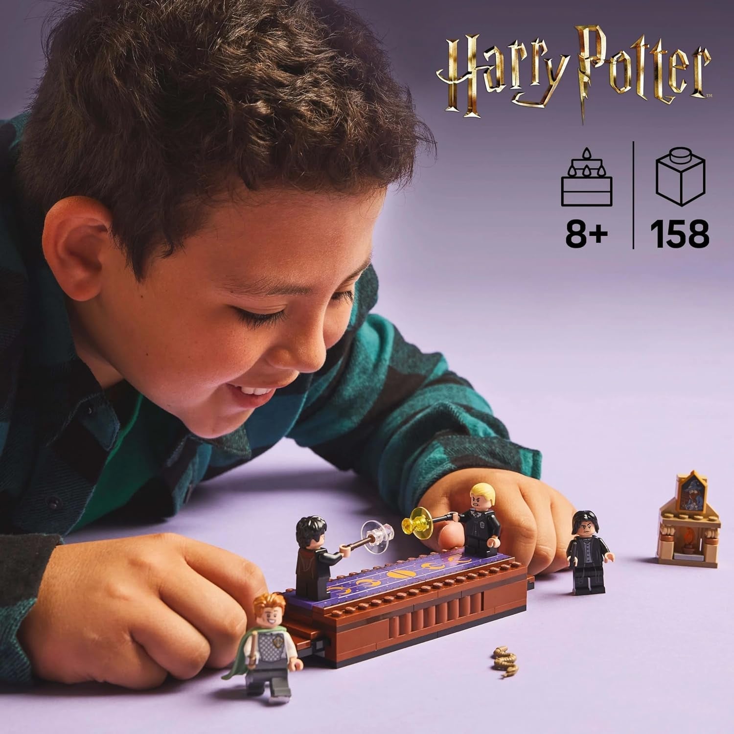 LEGO Harry Potter Hogwarts Castle: Duellklubbbyggnadsset med 4 minifigurer inkl. Draco Malfoy, Gilderoy Lockhart & Severus Snape, set Med funktion För pojkar och flickor i åldern 8+ 76441 Byggset Besuche den LEGO-Store