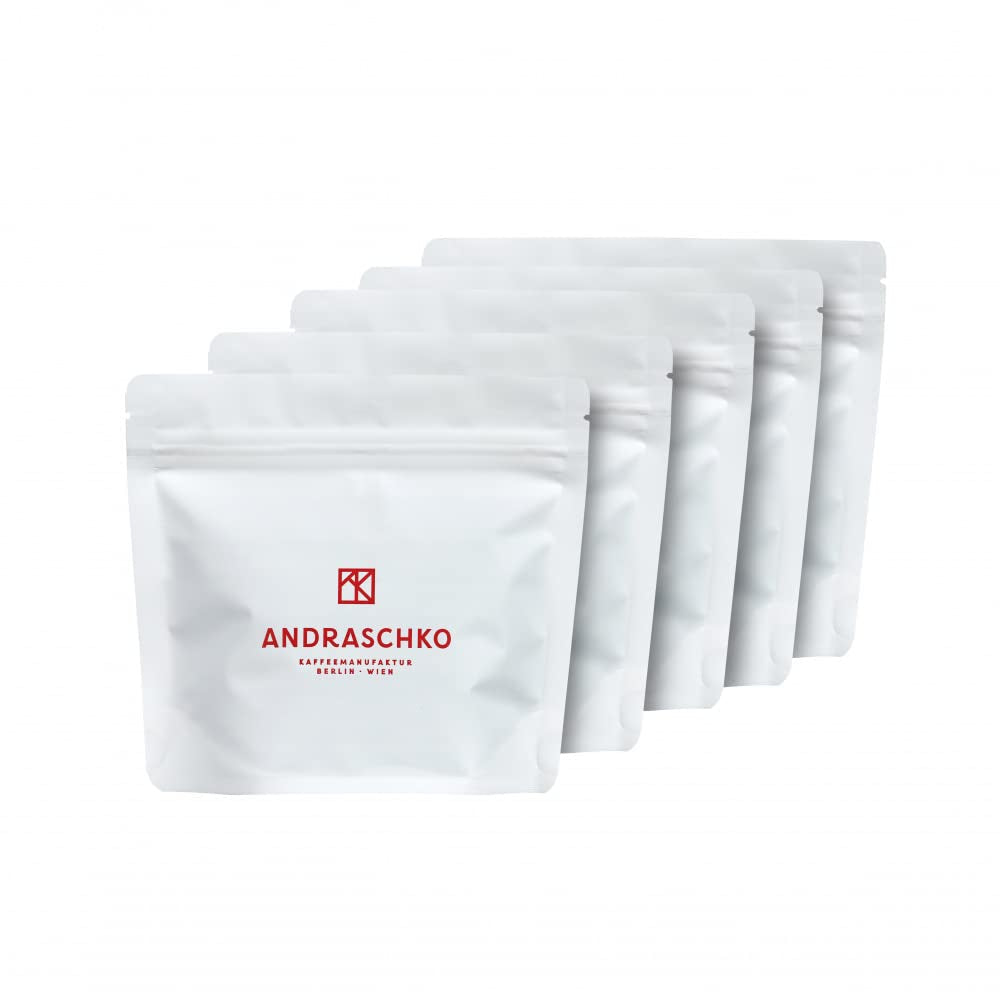 Espressoprovningsset - 5 varianter på 100 g vardera - Ekologiskt och 100 % Arabica - Enkelt ursprung och blandning - Perfekt för portafilter och espressomaskiner