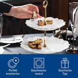 Villeroy & Boch Toys Delight Royal Classic-hylla, dekorativt visningsställ för kakor, bakverk och små tårtbitar, premiumporslin, vit