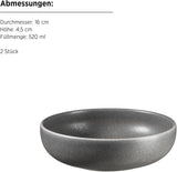 MÄSER Unico-serien, servisset för 2, tidlös, elegant, 8-delad keramisk bordsservice, stengods, antracit