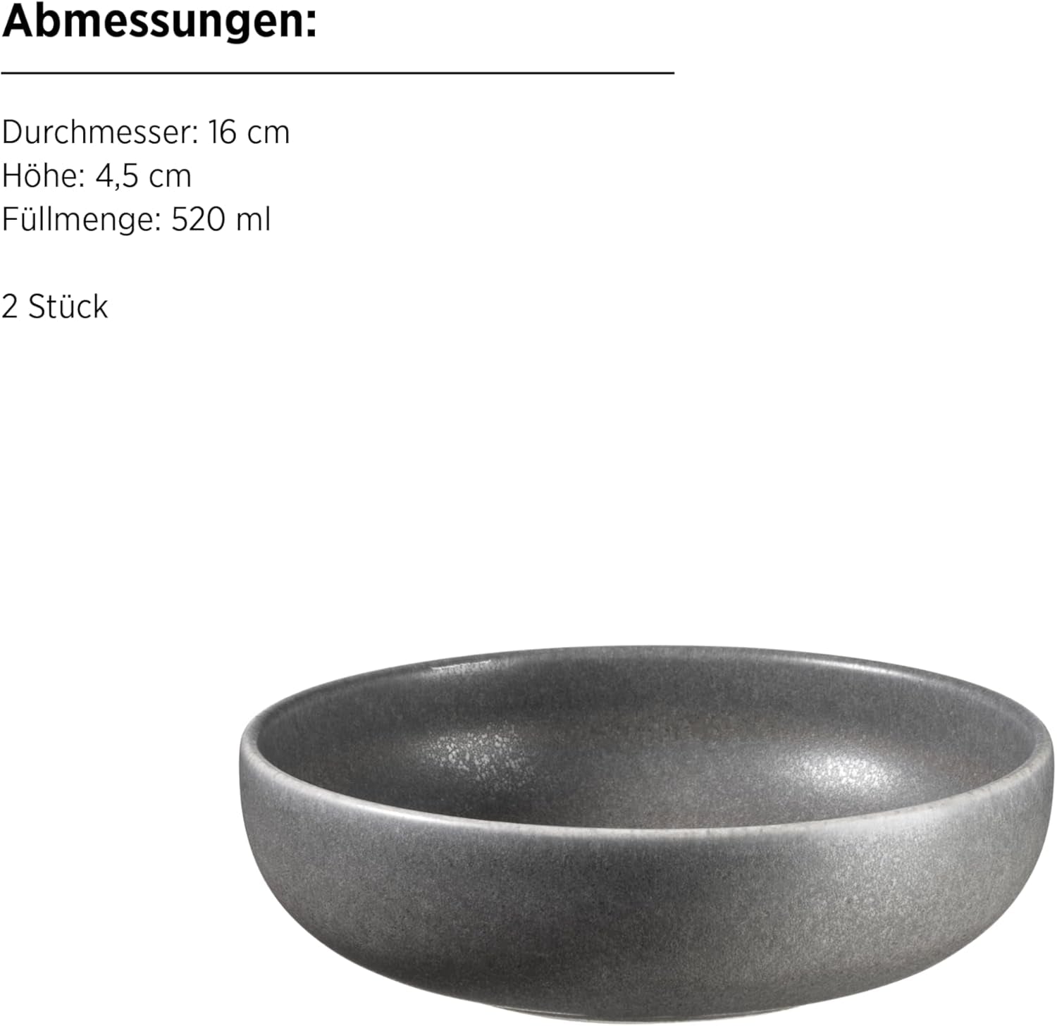 MÄSER Unico-serien, servisset för 2, tidlös, elegant, 8-delad keramisk bordsservice, stengods, antracit