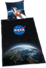 NASA sängkläder, bomull/förstärkt, grå/vit Sängkläder - barn Naty Shop Svart 80 X 80 Cm, 135 X 200 Cm