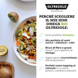Ekologisk Omega Seed Mix 3 kg (blandning av pumpa, solros och linfrön), en blandning av 3 hela råa oljefrön, rika på protein, fibrer och omega-3 fettsyror