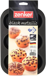 Zenker 6Er Muffinform Black Metallic, 275X190X30 Mm, Teflon Classic Antihaftbeschichtung, Hitzebeständig Bis 230°C, Leichte Reinigung, Ideal Für Köstliche Muffins Formar och bakplåtar Naty Shop