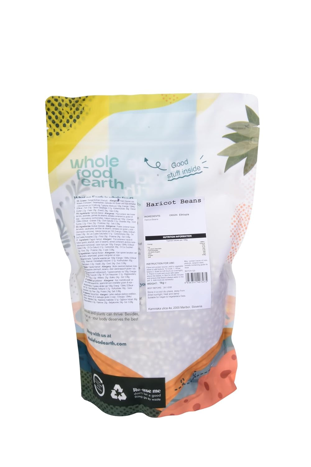 Gröna bönor Wholefood Earth 1kg | Icke-GMO | Naturligt | Rik på fibrer | Rik på protein