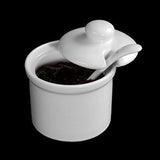 Holst Porslin AT 216 FA1 Kanister 0,17 L fat med sked, vit, 8,5 x 8,5 x 6,5 cm