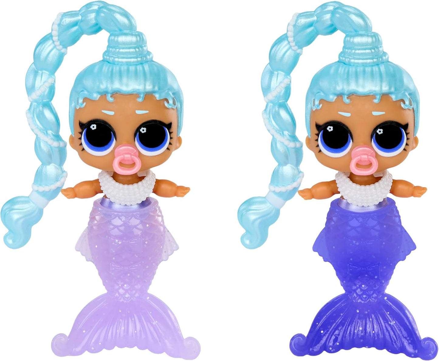 LOL Överraskning! Mermaid Makeover Magic Baby Sisters - Färgskiftande sjöjungfrusvans med musselboll för visning, 6 samlardockor - 4+