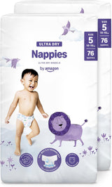 Amazon Ultra Dry blöjor, storlek 1 (2-5 kg) - månadslåda, vit, antal 96 (2 förpackningar om 48) (tidigare Mama Bear Brand, identisk produkt)