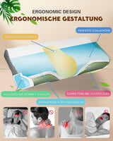 Nacksmärtskudde, ergonomisk ortopedisk nackkudde, sidobaksida buken Memory Foam Kudde, Antisnarkningskudde för män kvinnor (62 * 34,5 * 12/8cm) Cervikala ortopediska kuddar Naty Shop