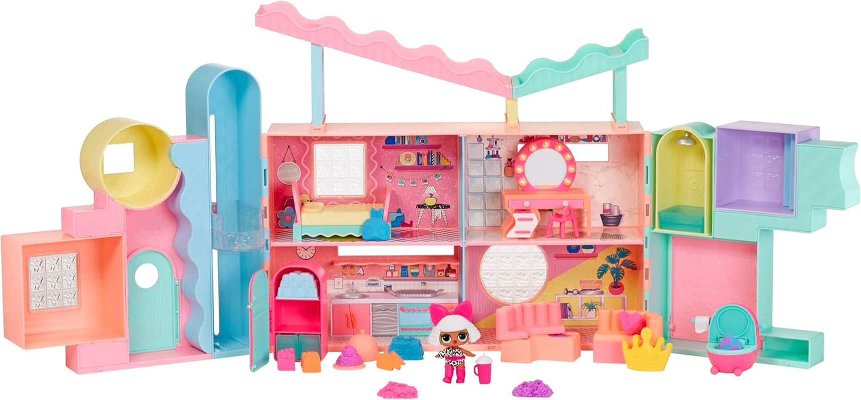 LOL Överraskning! Magic House med Squish Sand och Diva Samlardocka - Lekset med Samlardocka, Squish Sand, överraskningar och tillbehör - Perfekt för tjejer från 4 år och uppåt