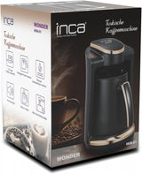 Turkiskt kafé Inca | Türk Kahve Maskiner | 250 ml (1-4 koppar) | 400W | IKM-01 | Skydd mot spill och kokning utan vatten | Värmeplatta i rostfritt stål | Automatisk avstängning | För ett perfekt turkiskt kaffe
