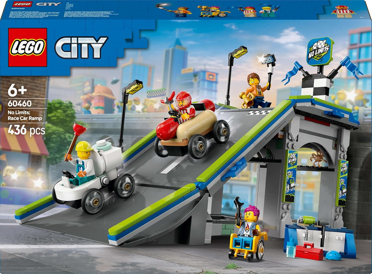 LEGO City Inga gränser: Tvållåda Race Med Ramp - Byggleksak för pojkar och flickor från 6 år - Set med 2 tvålådor och 4 Racer-minifigurer - Presentidé för barn 60460 Byggset Besuche den LEGO-Store