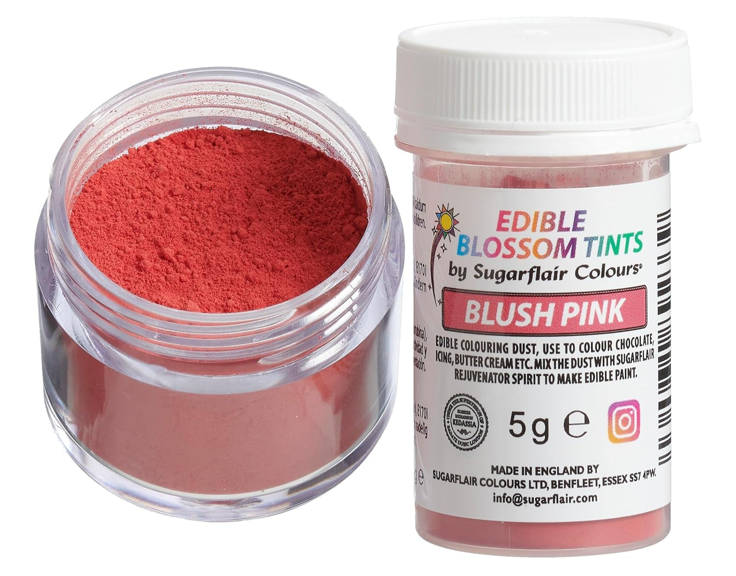 Sugarflair Blossom Tint Dust, Pale Pink - Matfärgningspulver för tårtdekorationer, fondant, glasyr, choklad, smörkräm, macarons och mer - 5G