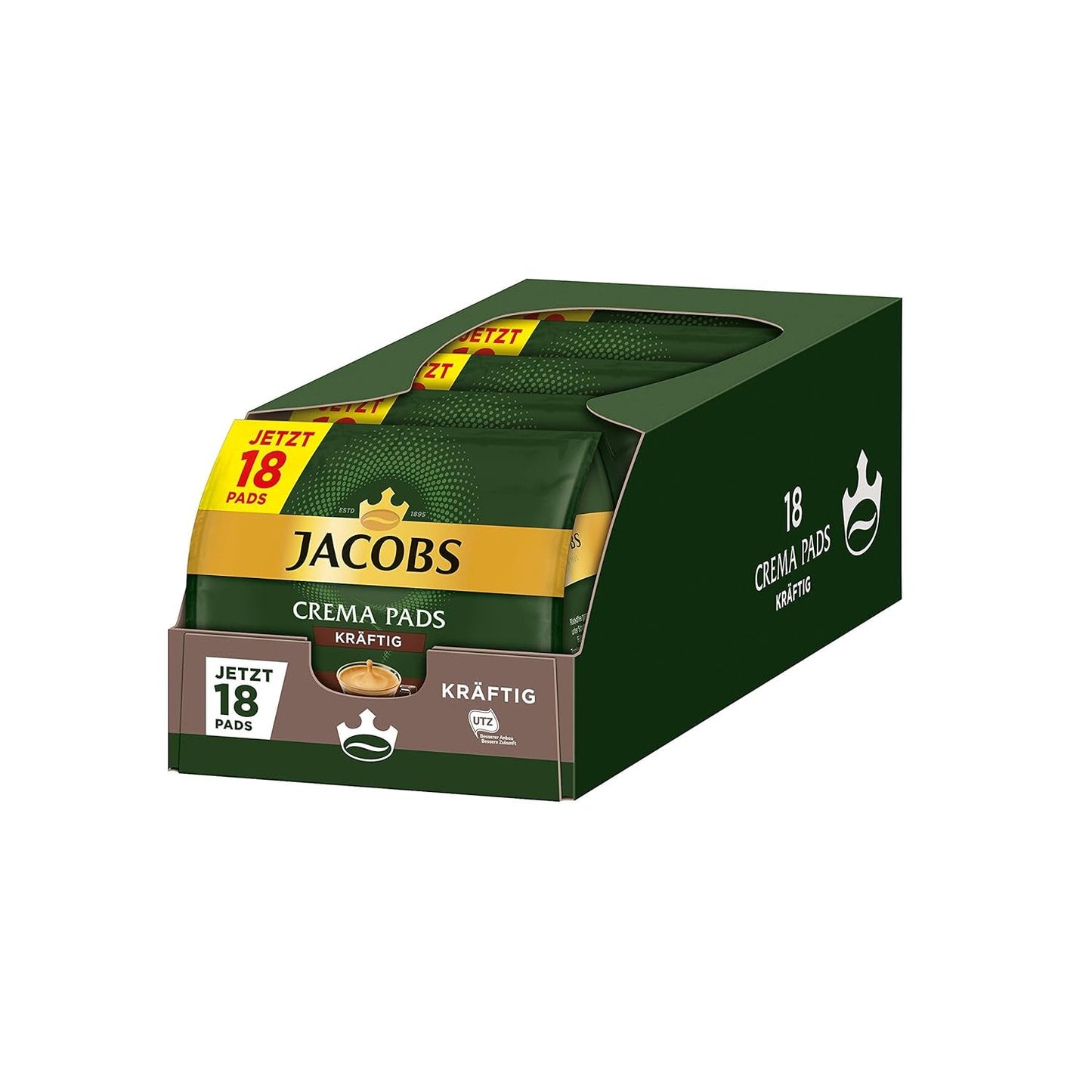 Kräftig Cream Pads, 90 Senseo-kompatibla Kaffeepads UTZ-zertifiziert, 5er Pack, 5 x 18 Getränke & Cream Pads, 90 Senseo-kompatibla Kaffeepads UTZ-zertifiziert, 5er Pack, 5 x 18 Getränke
