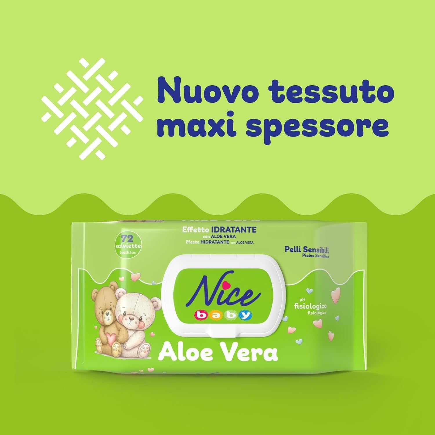Rengöringsservetter för barn och bebisar - med aloe vera och arganolja - dermatologiskt testad - fysiologiskt pH-värde - maxiformat: paket med 72 våtservetter - Snyggt