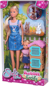 Simba Steffi Love Rabbit Family 12cm 29cm Kaninbur Lekdocka och docka med två kaniner, 3+ år
