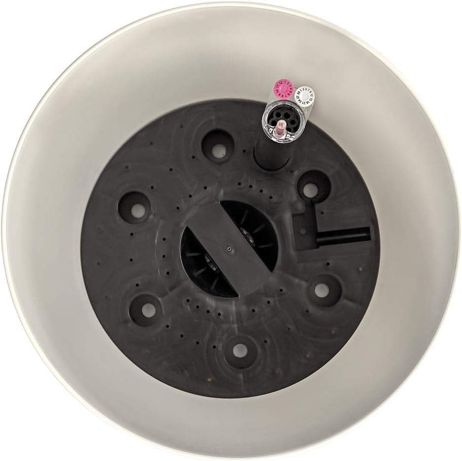 Dehner Mila blomkruka med självvattningssystem, Ø 30 cm, höjd 26 cm, plast, vit