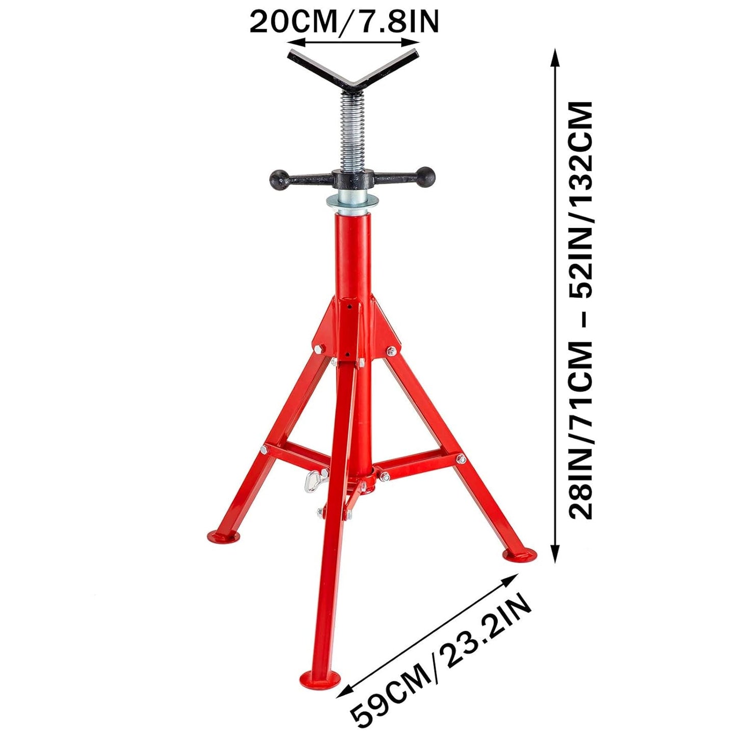 VEVOR slangställ 4500 lbs V-huvud slangställ för att stödja slangen vid gängning, höjdjusterbar upp till 132 cm