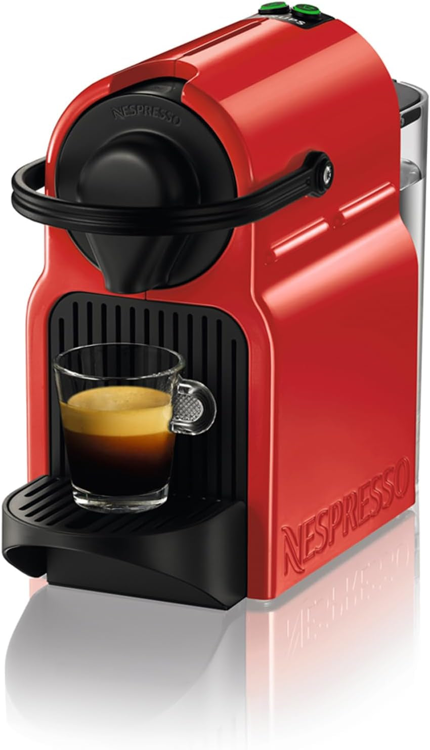 Krups Nespresso Inissia espressomaskin - Kompakt espressomaskin för kaffekapslar, 19 bars tryck, snabb uppvärmning på 25 sekunder, energisparfunktion, 0,7 l vattentank, röd, modell YY5506FD
