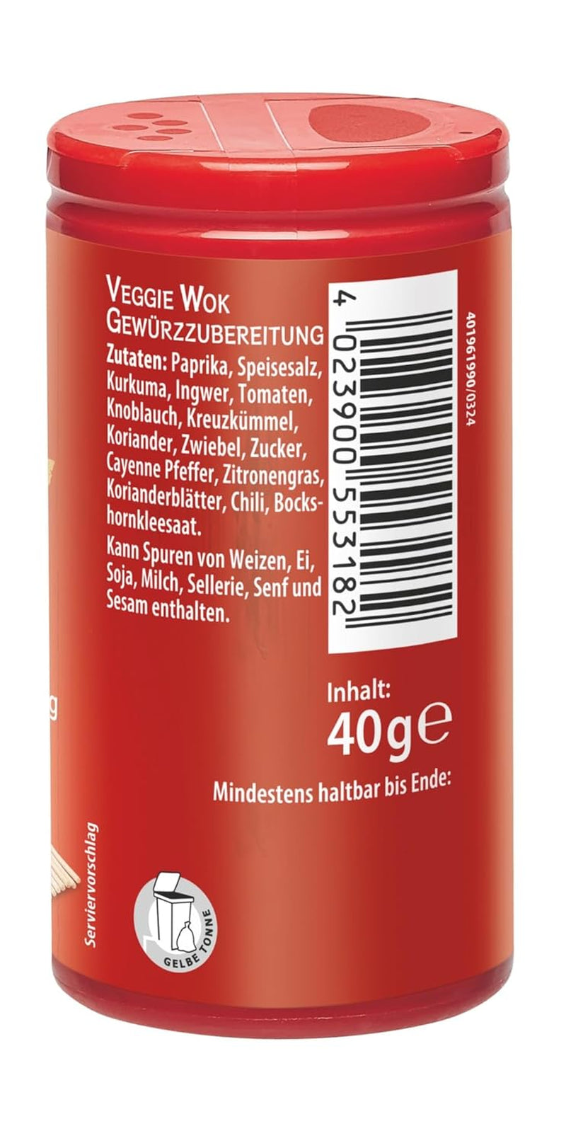 Bamboo Garden - Veggie Wok Mix Würzmischung | Veganska, naturliga ingredienser | 40 g i dosen