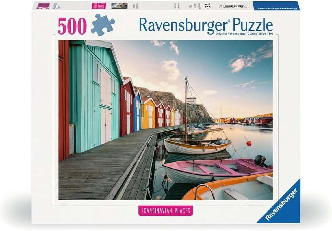 Ravensburger Puzzle 12000847, Scandinavian Places - Båthus i Smøgen, Sverige - 500 bitars pussel för vuxna och barn från 12 år Pussel Naty Shop Standardtitel