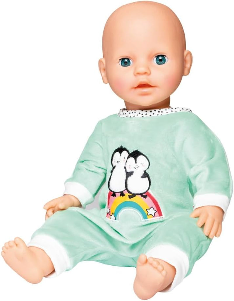 Heless 1181 - Polka Dot Penguin Design Doll Jumpsuit gjord av mjuk velour med högkvalitativ broderi, storlek 28-35 cm