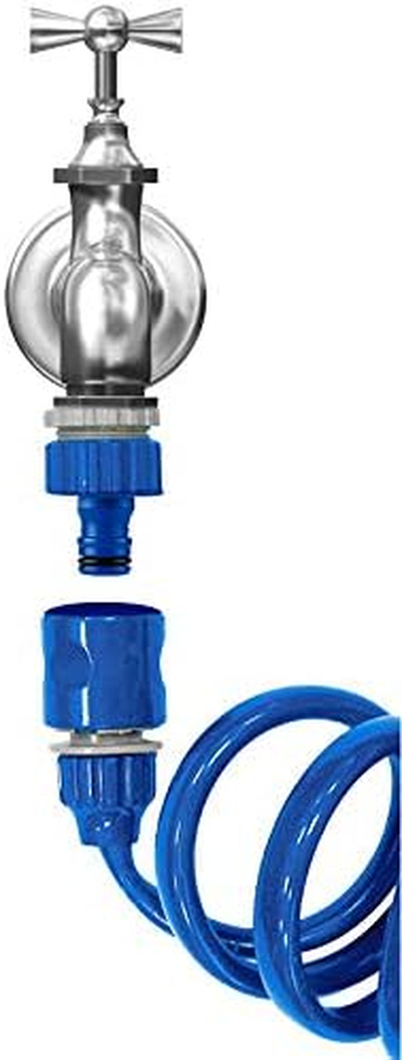 TATAY spiralslangset 10 m med plasttillbehör med UV-skydd, perfekt för terrasser och små trädgårdar.