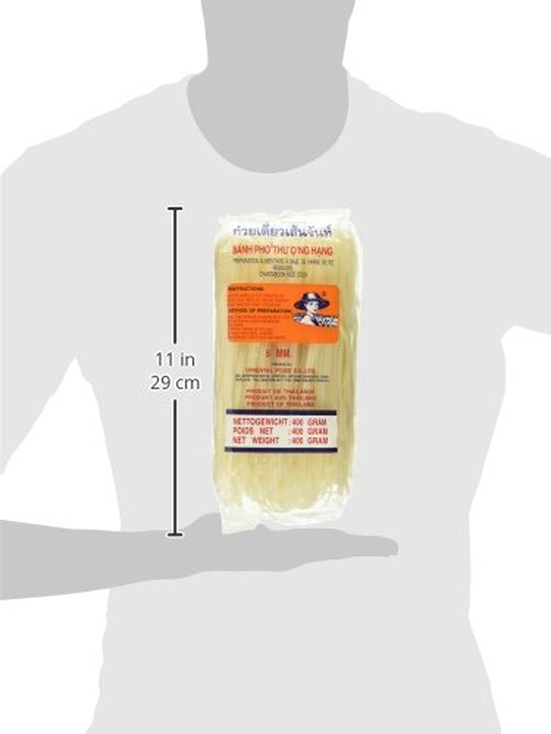 Risnudlar - thailändska, 5 mm breda risbandsnudlar, gjorda av rismjöl - 17 x 400 g
