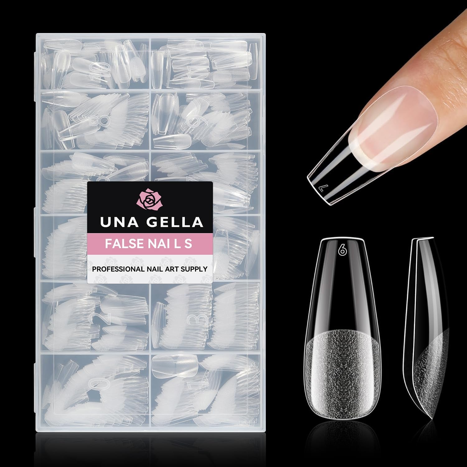 Ballerina Gel Nail Tips 216st 12 Storlekar Soft Gel Nail Tips Heltäckande Nail Extension Set Semi Matt DIY Home Art