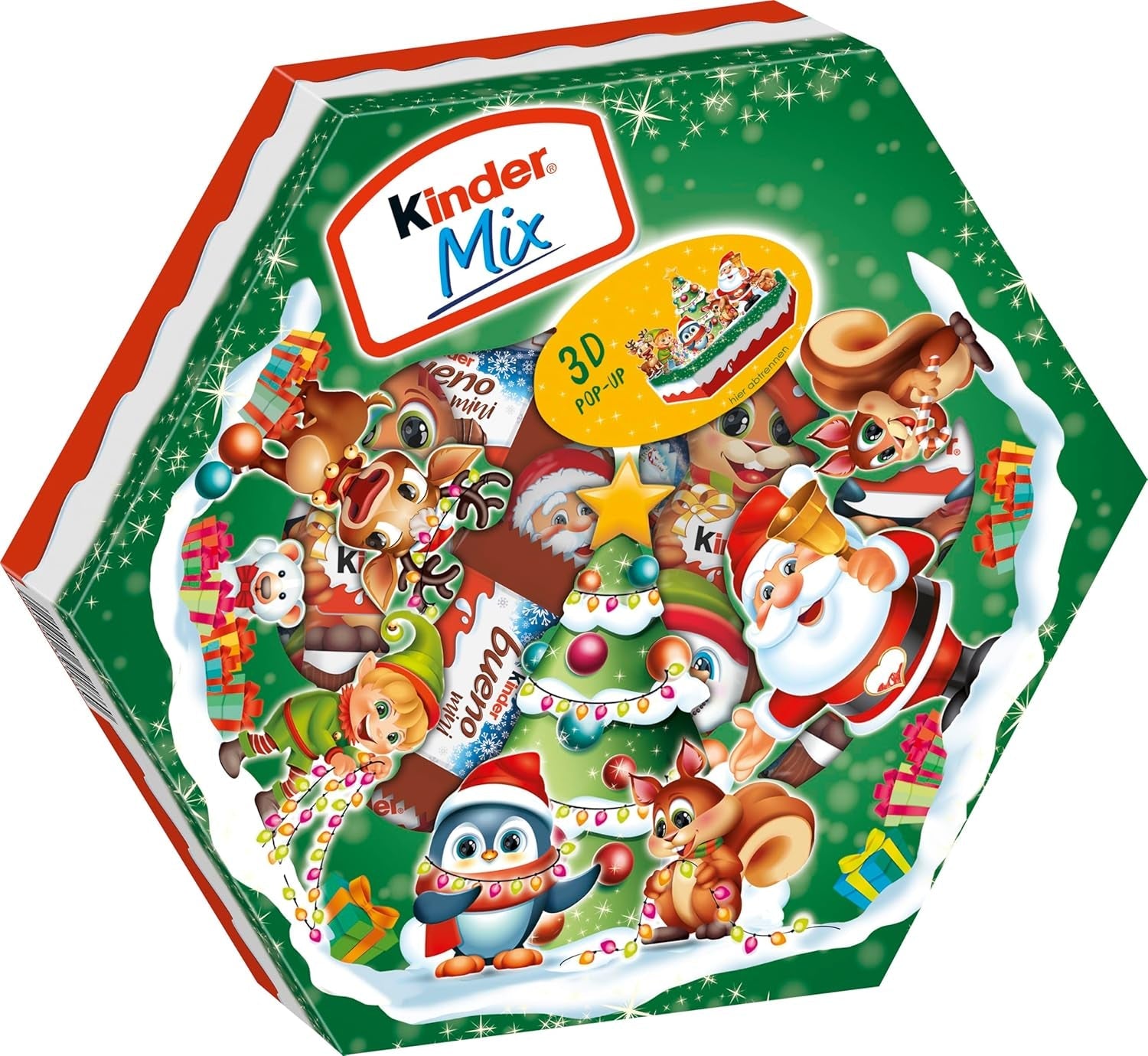 Kinder Mix jultallrik - läckra chokladspecialiteter från Kinder-sortimentet - 143g