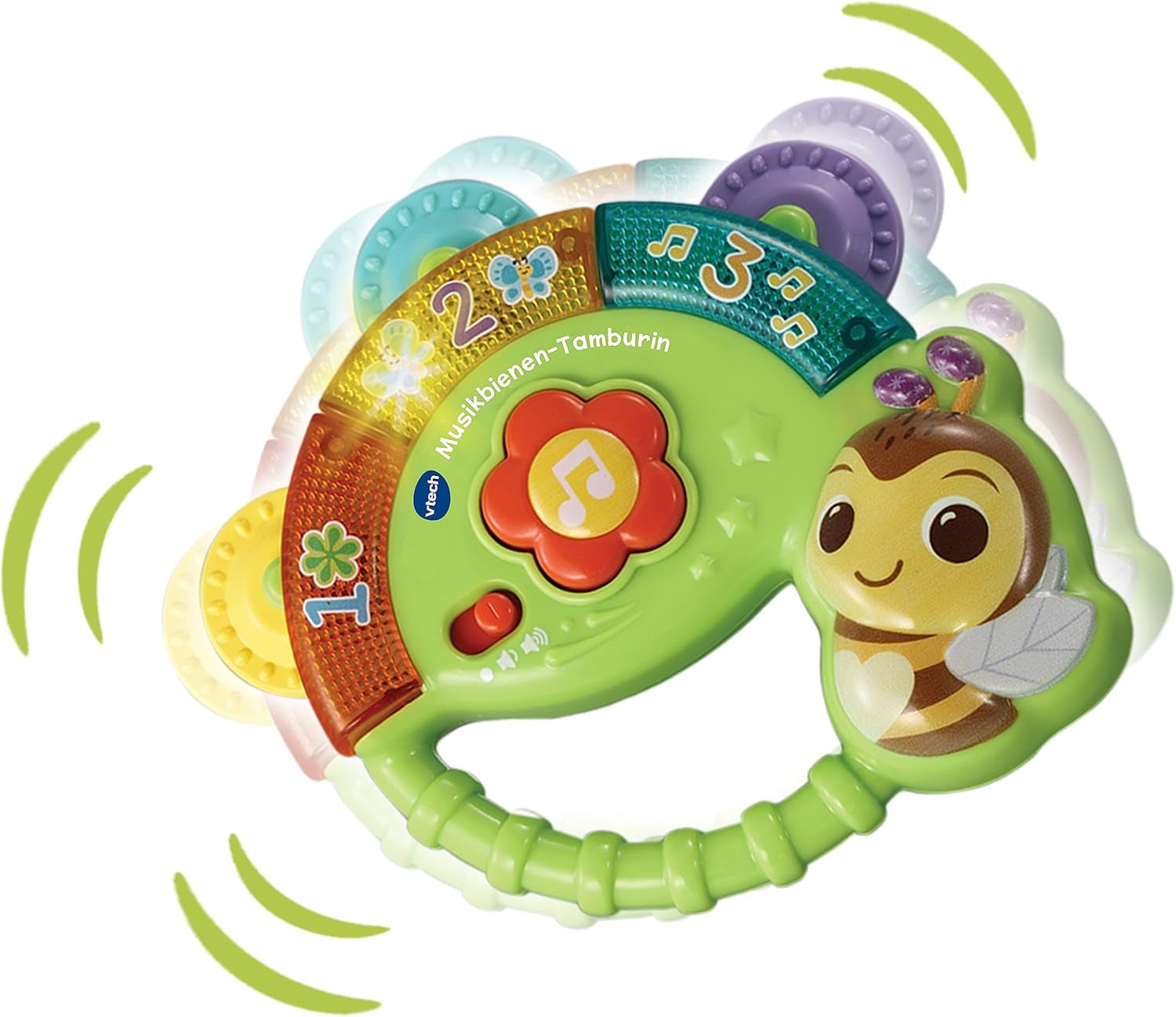 Vtech Baby Musical Bee Tambourine - Musikalisk leksak med siffror, roliga ljud, meningar och sånger - För barn i åldern 3-36 månader Baby Toys Naty Shop