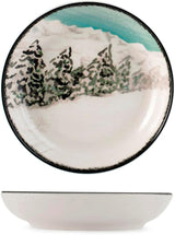Winter Escape 12-delad julservis i stengods - Nordic Winter Skier Design - Tål diskmaskin och mikrovågsugn