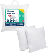 Bleu Câlin Set med 2 rektangulära kuddar anti-kvalster, anti-bakteriell, fluffig komfort, T 60X60 Cm, 100% bomull, perfekt hygiensortiment Naty Shop standardkuddar Fyrkantig form 60 X 60 Cm